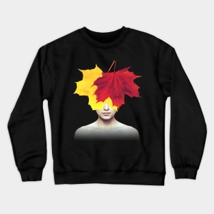 Autumn leaves head portrait Crewneck Sweatshirt